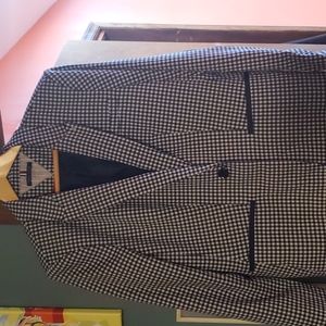 Navy and white Buffalo check blazer